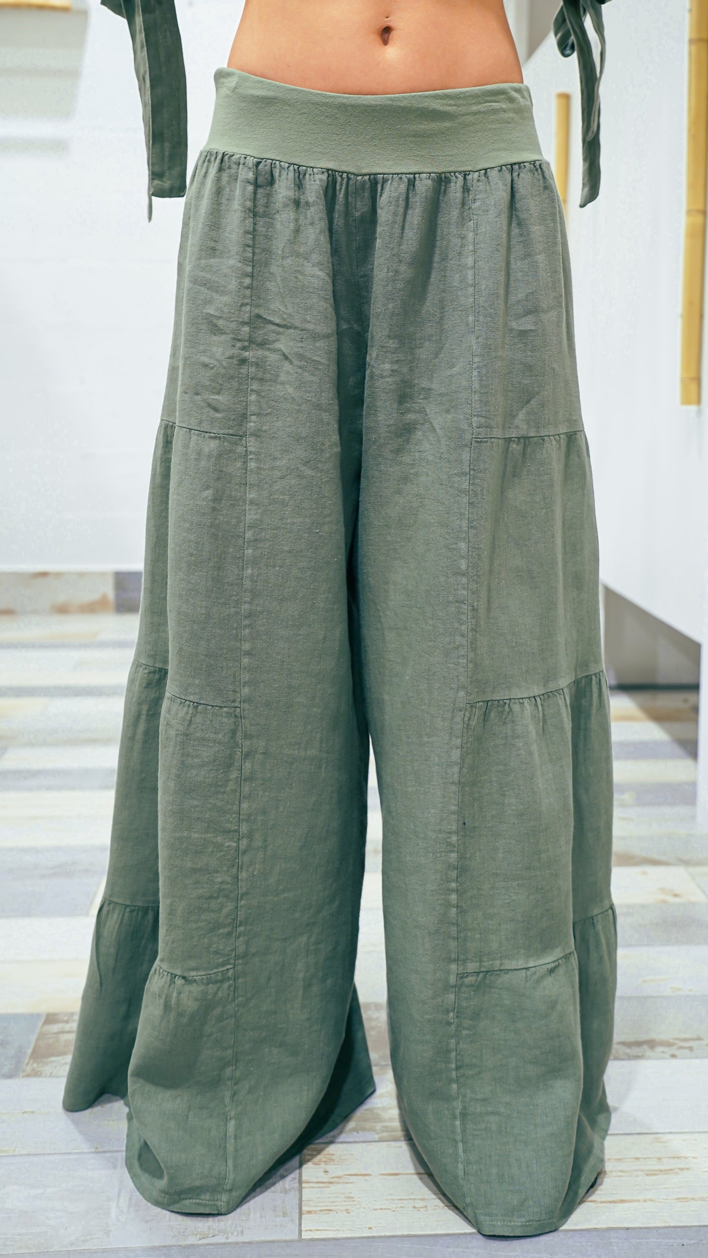 Linen stripe Pants