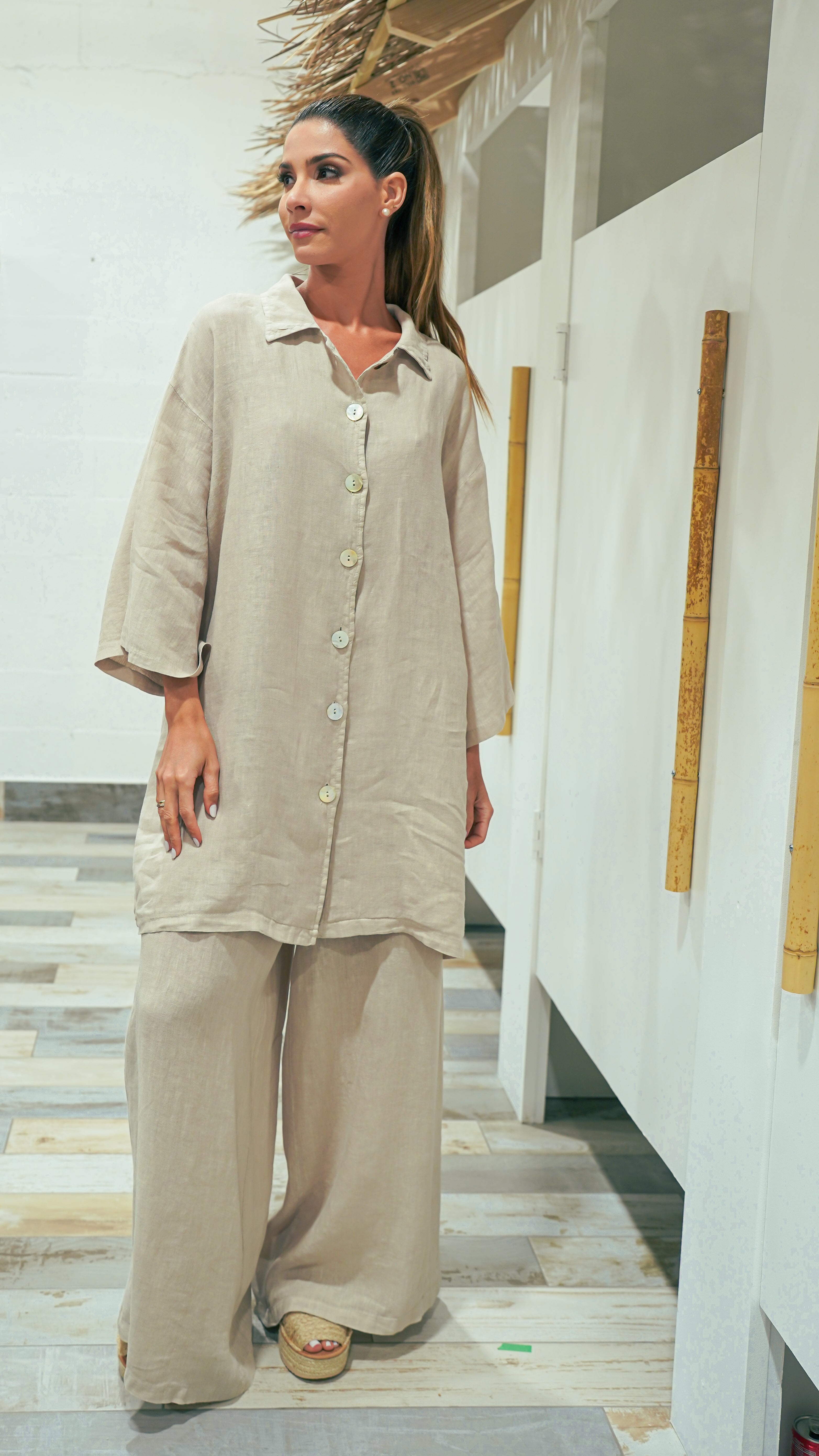 Linen hotsell pants and tunic set. Flax pants and tunic. Casual wear. Casual capris and tunic. European linen