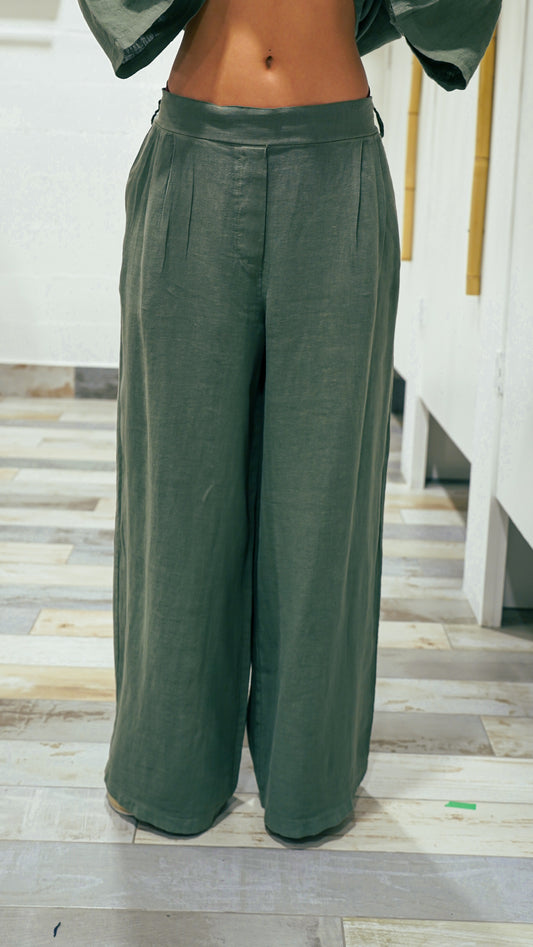 100% linen women’s pants.