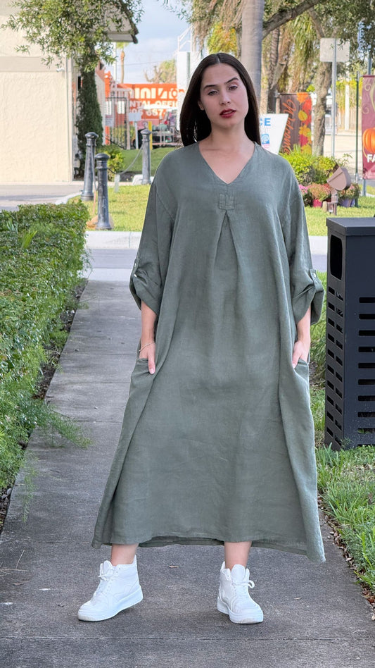 Zamora Long Linen Dress