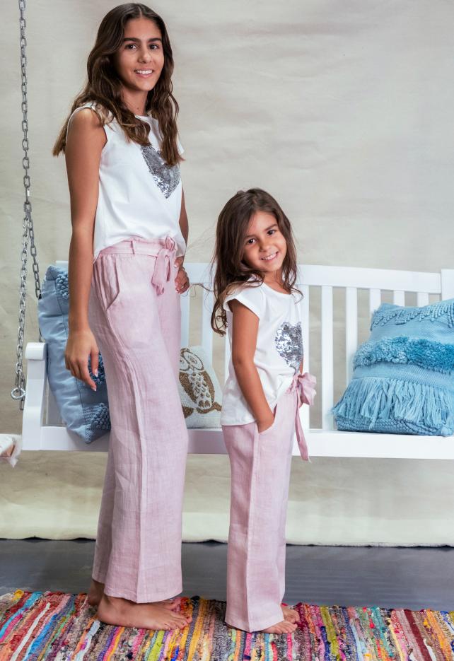 Girl Shirt and pant Linen and Cotton set